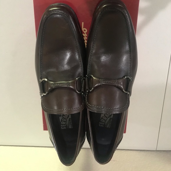 Salvatore Ferragamo Brown Leather Loafers Sz 9.5 - Picture 2 of 6